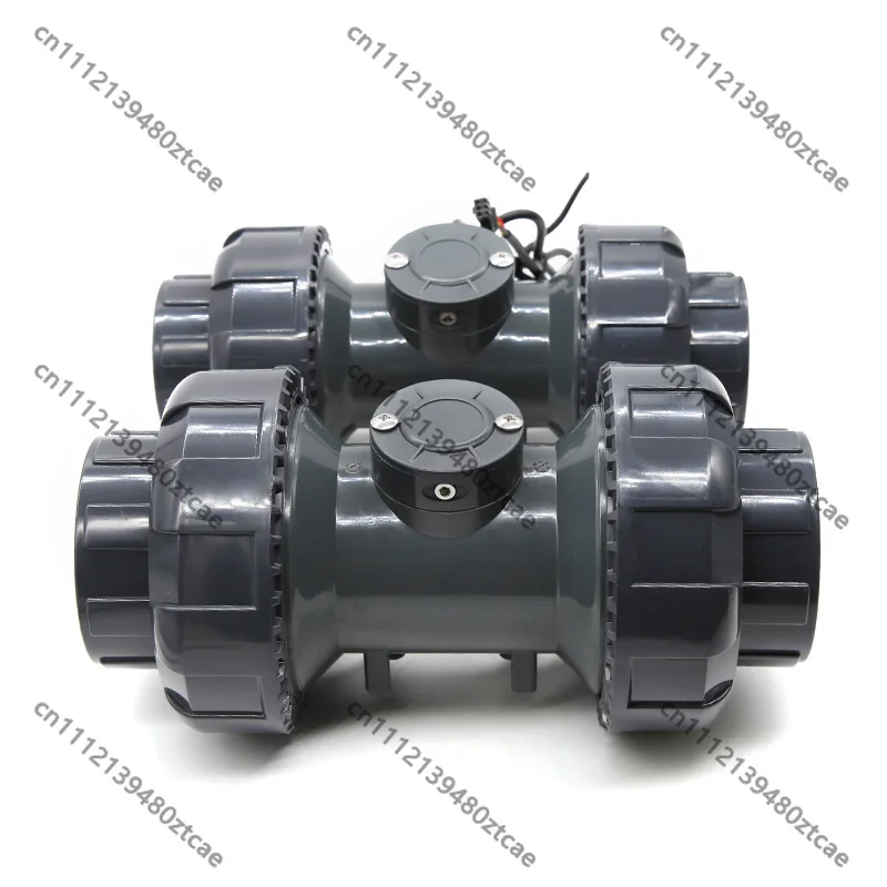 High Quality Plastic Turbine Hall Effect Water Flow Meter DN40 DN50, Equipped with DIN JIS ANSI Adapters