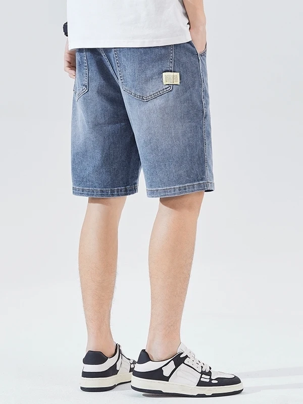 

Loose Men's Denim orts Casual Versatile Summer Faion American Sle mid Waist Straight Leg Breathable Comfortable Fit Jeans