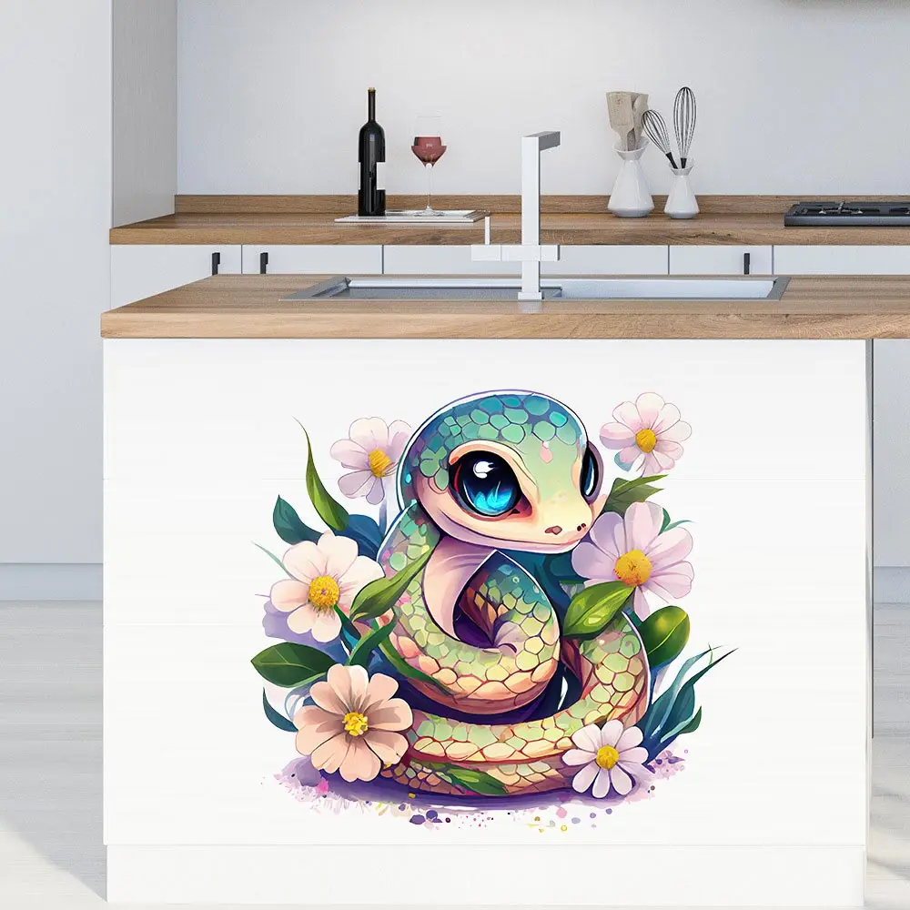 M751 Cute  Baby Snake Wall Sticker Art Mural Living Room Bedroom Cabinet Decoration Home Decor Cute Animal Stickers