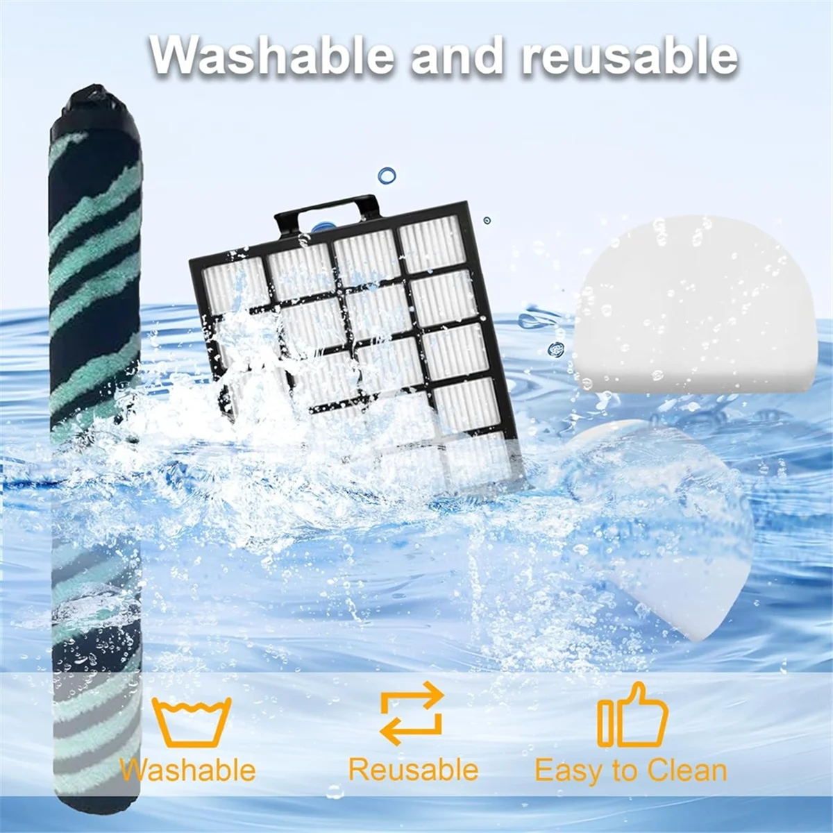 8PCS แปรงสูญญากาศและชุดอุปกรณ์กรองสําหรับ Shark AZ4002 AZ4000 AZ400C เครื่องดูดฝุ่นเปลี่ยนชิ้นส่วน