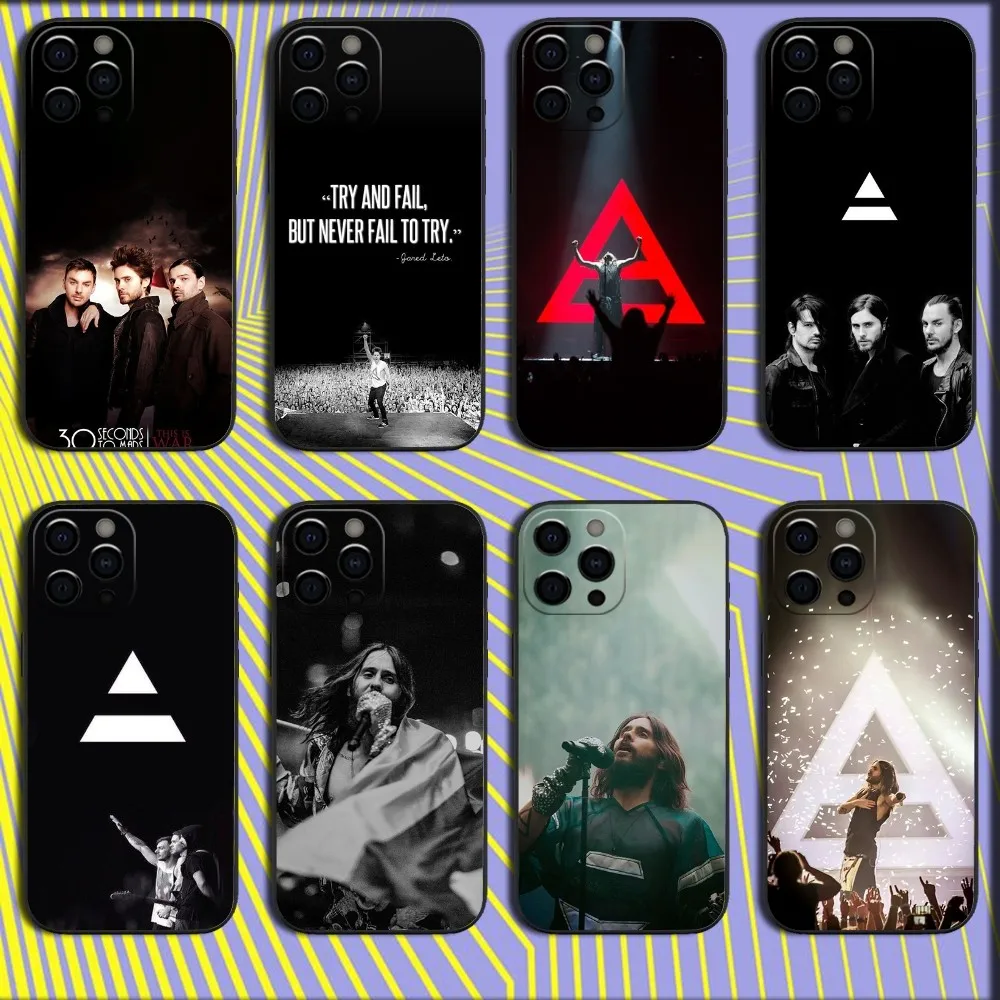 30 T-Thirty SecondS To Mars Phone Case For iPhone 16,15,14,13,12,11,Pro,X,XS,Max,XR,Plus,Mini Soft Black Cover