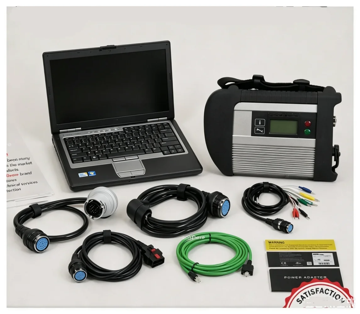 SD C4 DOIP Diagnosis Multiplexer Interface Full Cables For Mercedes Car Trucks Latest Software Installed on Laptop D630 4G Ready