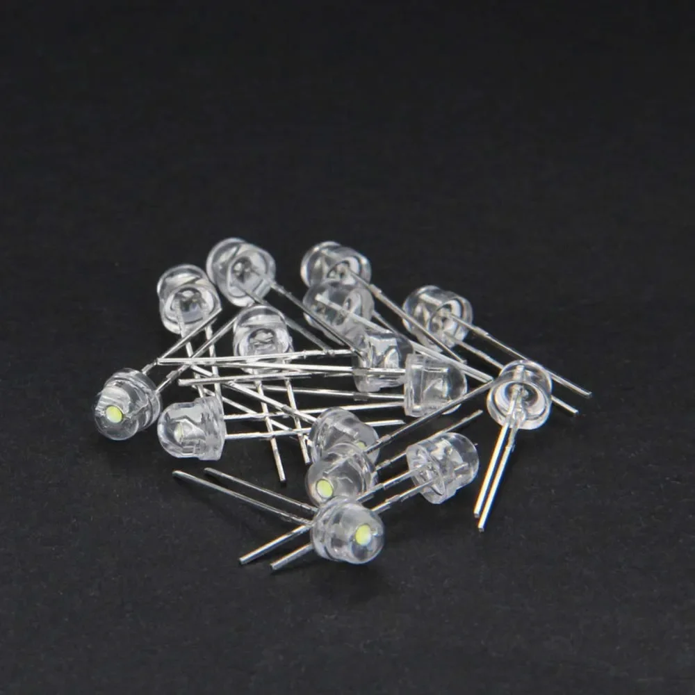 1000pcs/Lot White 5mm F5 Straw Hat LED Chandelier Crystal Lamp Beads Big Core Chip 6-7LM Light Emitting Diodes Leds DIY Lights