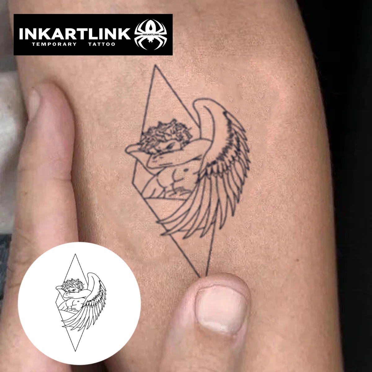 3 pcs Angle Temporary Tattoo,Lasts To 15 Days New Technology Magic Waterproof Semi Permanent Sticker.