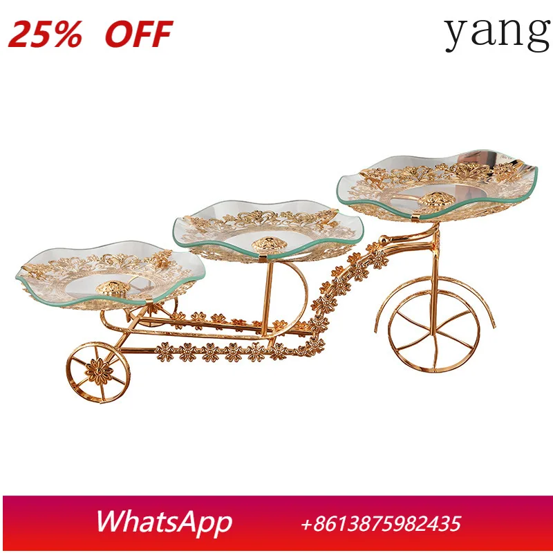 

CX bicycle tempered glass fruit plate, creative high-end living room fruit plate
