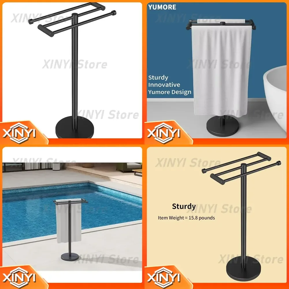 for YUMORE Tall Freestanding Modern Towel Rack for Bathroom Large Capacity Towel Drying Stand Space Saving Floor Standing