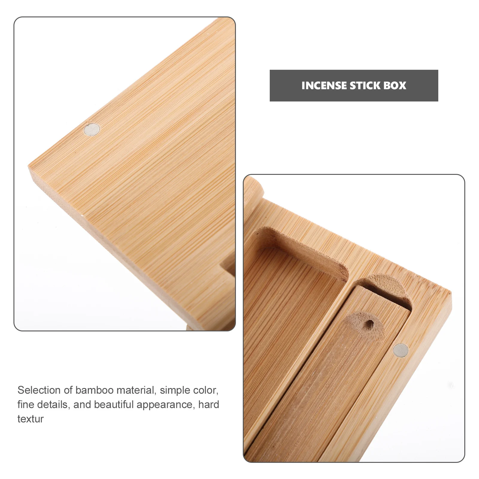

1 set Bamboo Burner Box For Stick Incense Storage Rustic Aroma Furnace Desktop Decoration Japanese Style Incense Holder