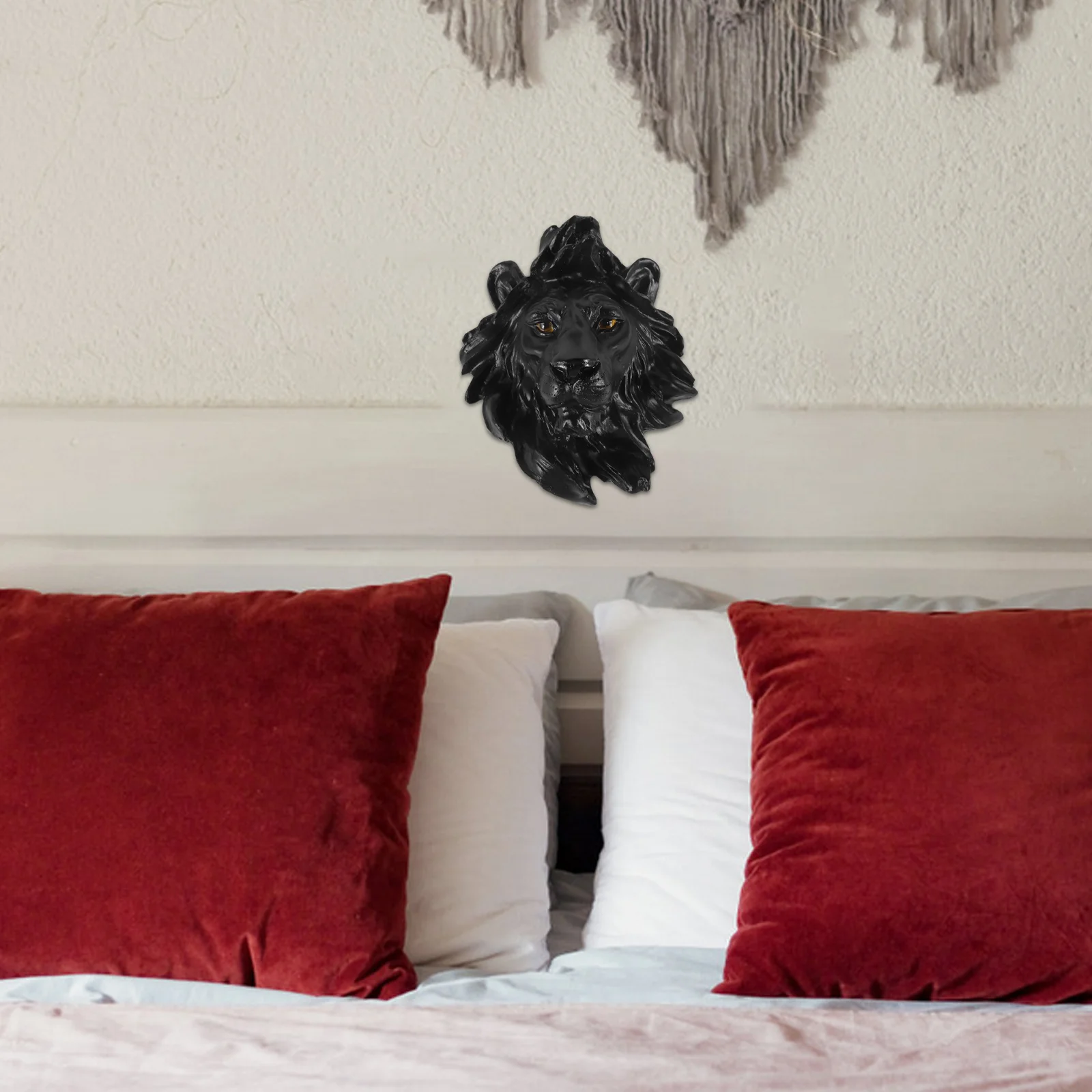 

Animal Head Wall Decor Resin Lion Head Sculpture Luxury Artistic Wall Hanging Decoration for Home Office Living Room