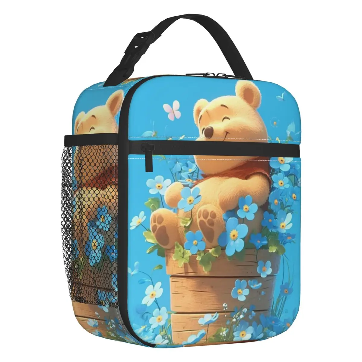 

Custom Winnie Pooh Kawaii Cartoon Thermal Insulated Lunch Bags Yellow Bear Portable Lunch Tote for School Storage Food Box