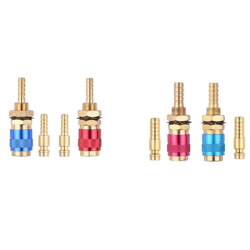 

2Pcs Water Cooled Air Cooled Gas Water Adapter Quick Connector Fitting For MIG TIG Welding Torch Plug, Blue+Red