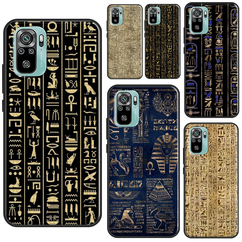 Ancient Egyptian Hieroglyphic Case For Xiaomi Redmi Note 12 Pro 8 9 10 11 Pro 9S 10S 11S 12S Redmi 12C 10C 9C 10A Cover