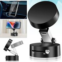 2025 Magnetic Vacuum Car Mount Mobile Phone Holder Foldable Double-sided Suction Cup For iPhone 16 15 14 13 12 Pro Android Stand
