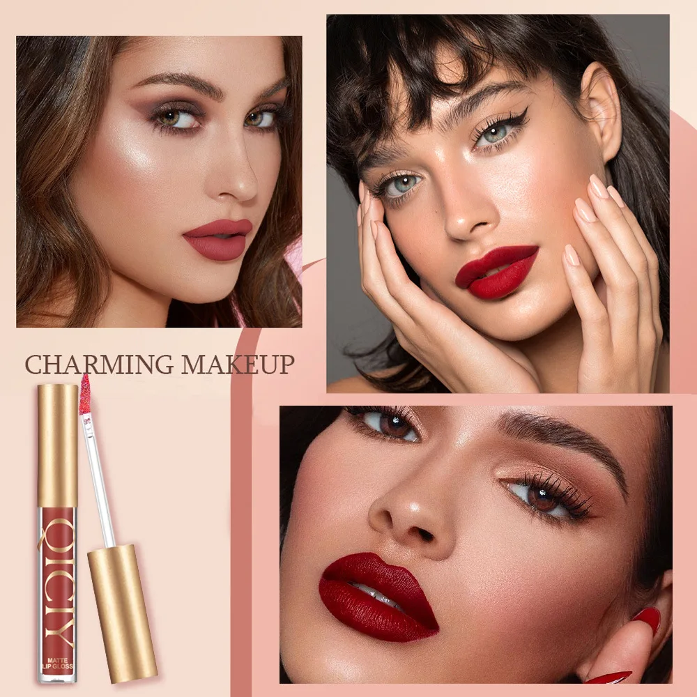 6-Color Matte Liquid Lip Gloss Set. A Silky, Refined Matte Lip Look That Adheres Perfectly To The Lips. Rich In Color.