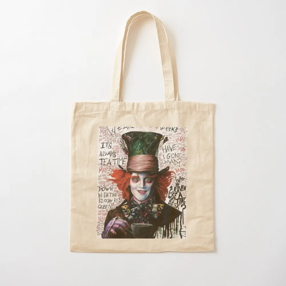 mad hatter Tote Bag Big bag women Women's shopping bag Canvas Tote