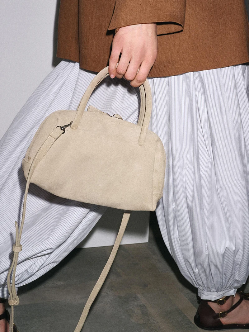 

PU Suede Pure Color Top-handle Bag Underarm Shoulder Bags For Women Autumn New Luxury Designer Handbags Purses