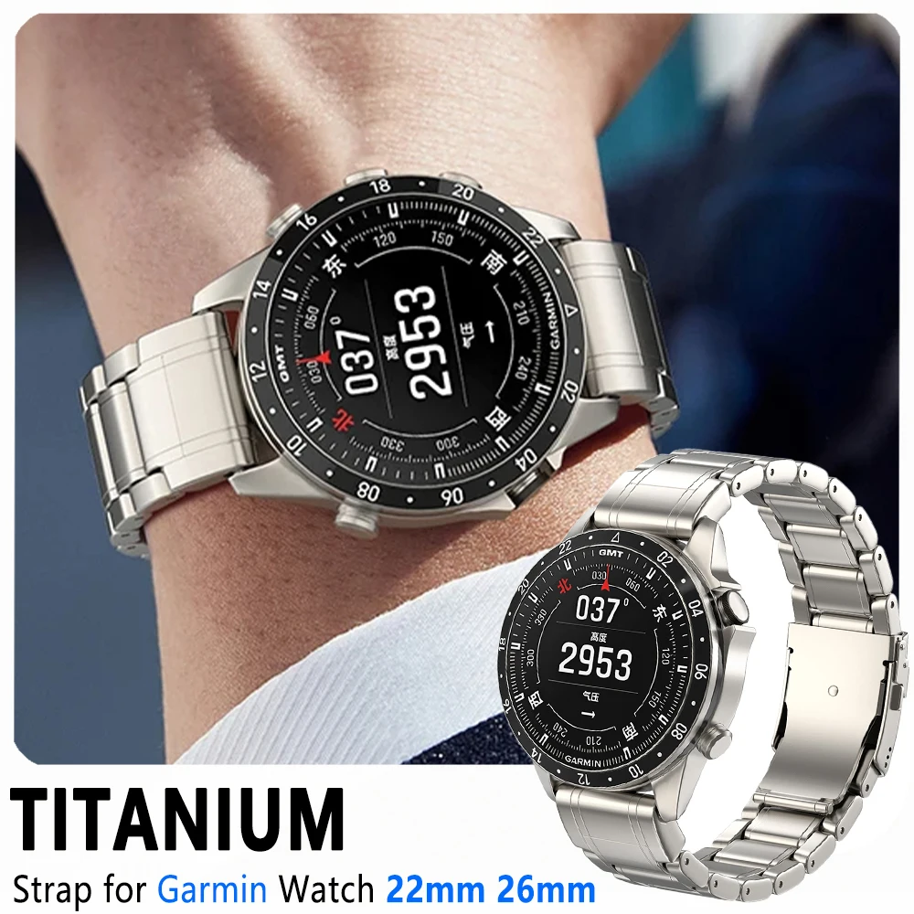 

Титановый ремешок 22 мм 26 мм для часов Garmin Fenix 8 7X 7Pro Enduro 3 2, деловой браслет для часов Garmin Instinct 3 2X Tactix 7