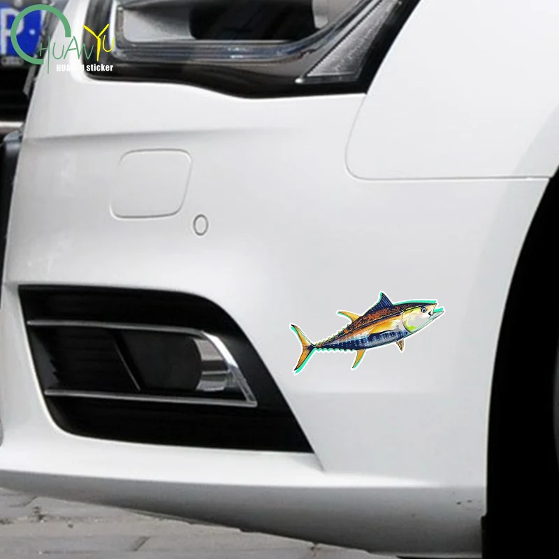 Funky Tuna Fish Car Sticker Outdoor Fishing Boat Kayak Toolbox Decal Sea Animal Fish Waterproof Stickers