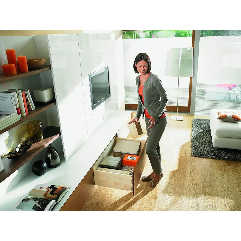 Para prowadnic szuflad Tandem Plus Blumotion do szafek z ramą czołową, wykończenie srebrny nikiel, 21 cali, zestaw 2 sztuk