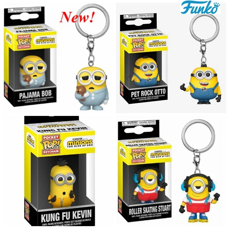 Funko Pop-llavero de bolsillo de Minions Me, llavero de vinilo, figura de juguete de vinilo, OTTO, KEVIN, CARL, Bob, Agnes, 2024