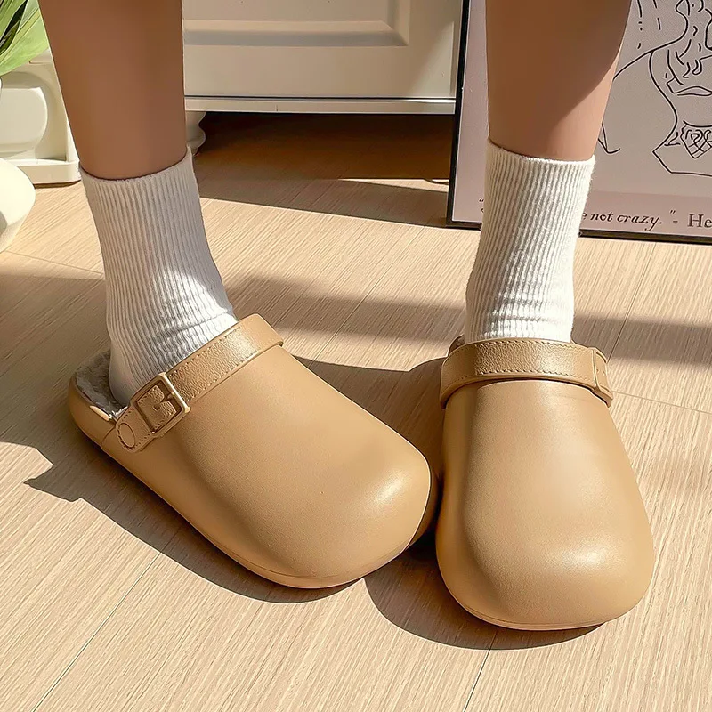 شباشب قطنية للنساء في خريف وشتاء 2025 نعال قطنية جديدة من Boken مقاومة للماء ومخملية مضادة للانزلاق