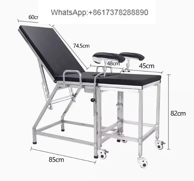 YYHCstainless steel  pink color manual use medical bed for gynecology examination operation table