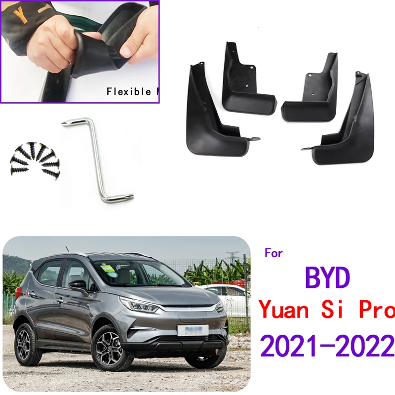 

Car Mudguard For BYD Yuan Pro EV 2021 2022 Mudguards Splash Guards Front Rear Fender Mudflaps 4PCS Accessories