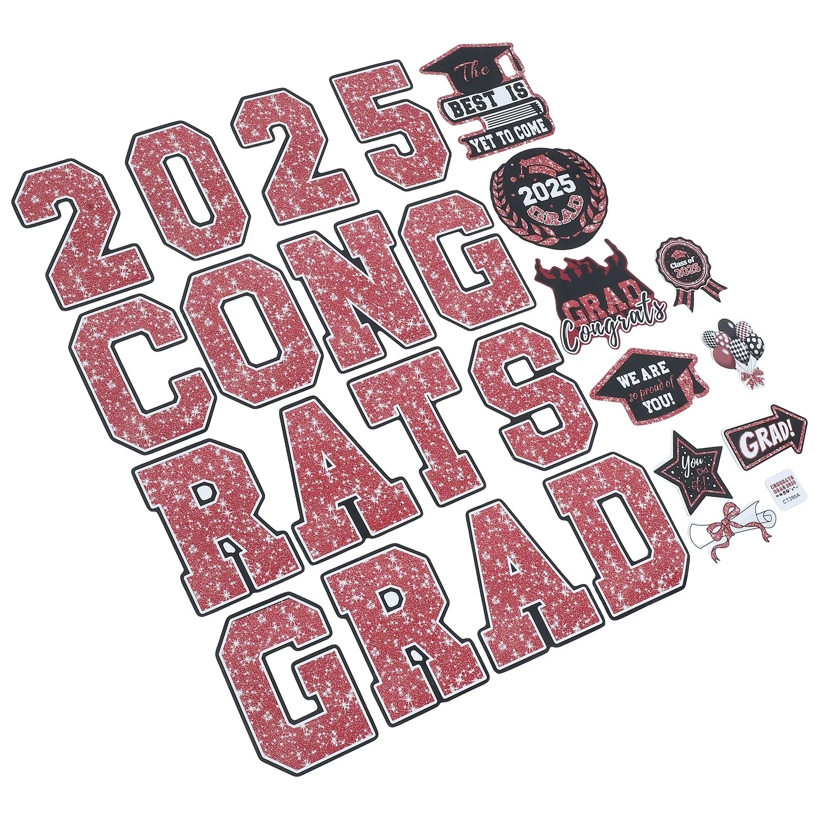 

Congrats Graduation Car Stickers Refrigerator Decor Magnet Set 2025 PVC Party Signs Fridge Magnets Memories Metal