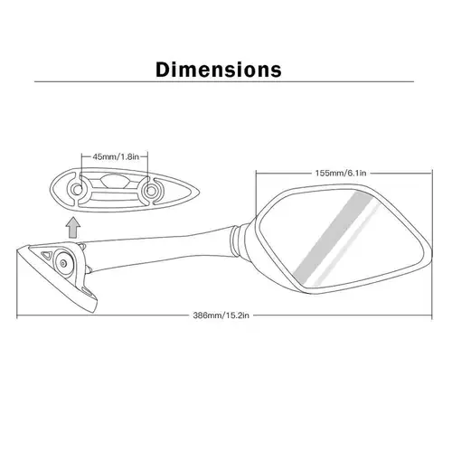 Imagen 2 del producto Espejos de visión para motocicleta, espejo retrovisor lateral para punto ciego para YZF R3 2015-2017 R25 2014-2016 Yzf-R3 Yzf-R25 Yzf- Yzf-