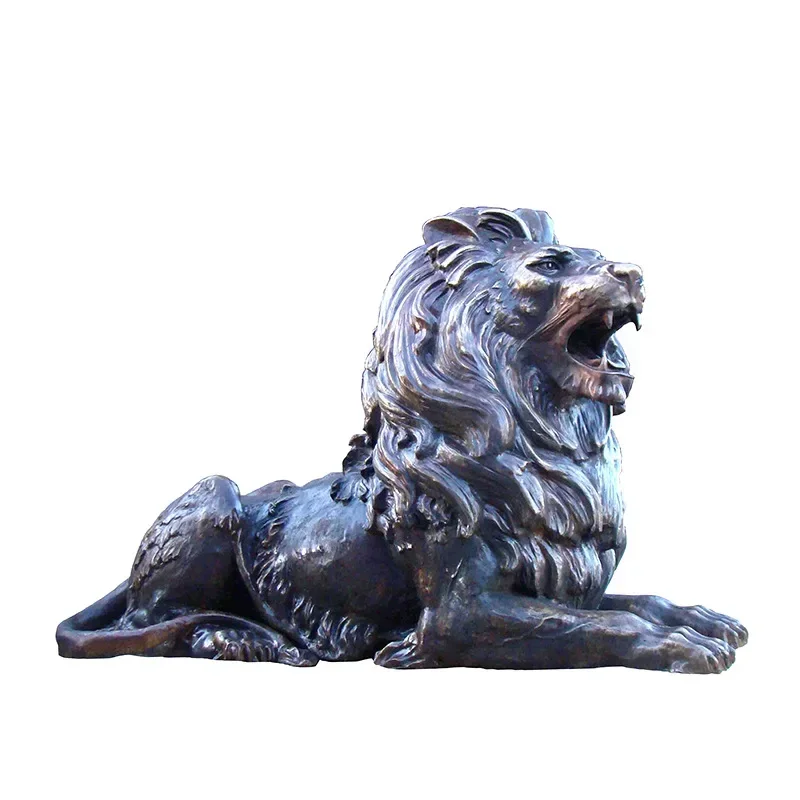 

Large copper lion sculpture, bank entrance, company courtyard ornament