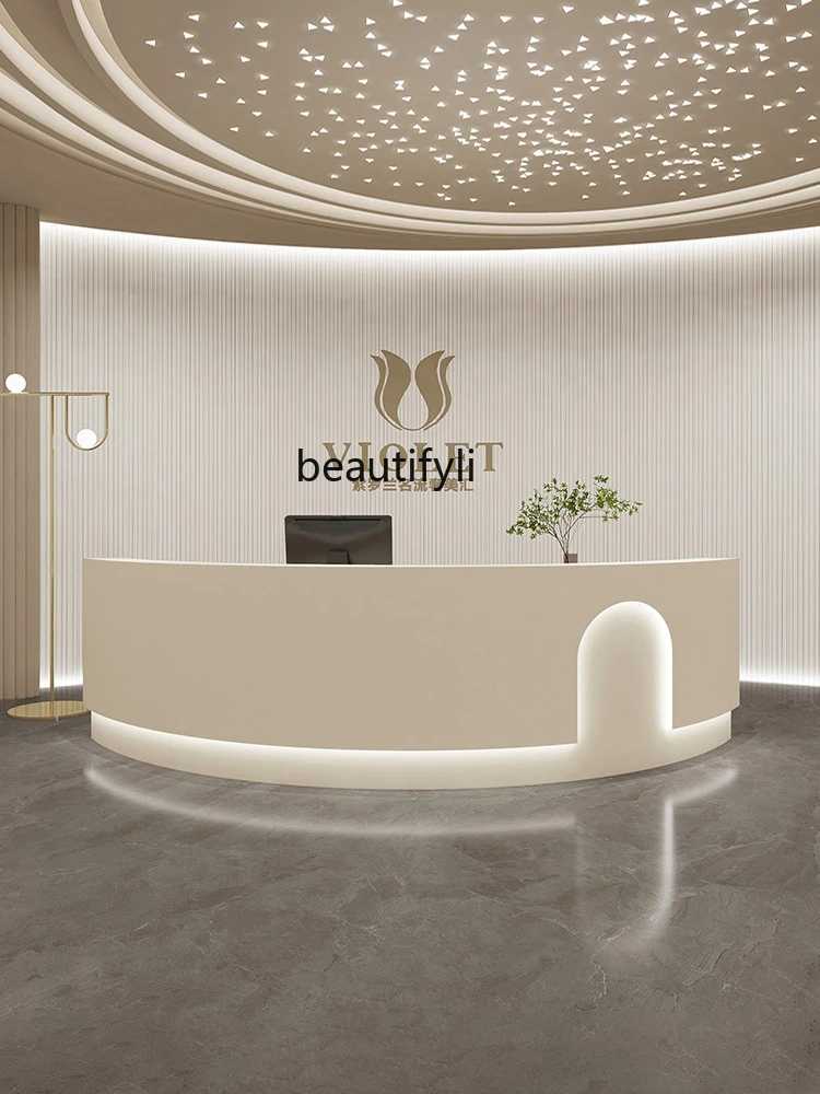 Light Luxury Clothing Store Beauty Salon Cashier Bar Simple Company Hotel Arc Front Desk Reception Desk Paint