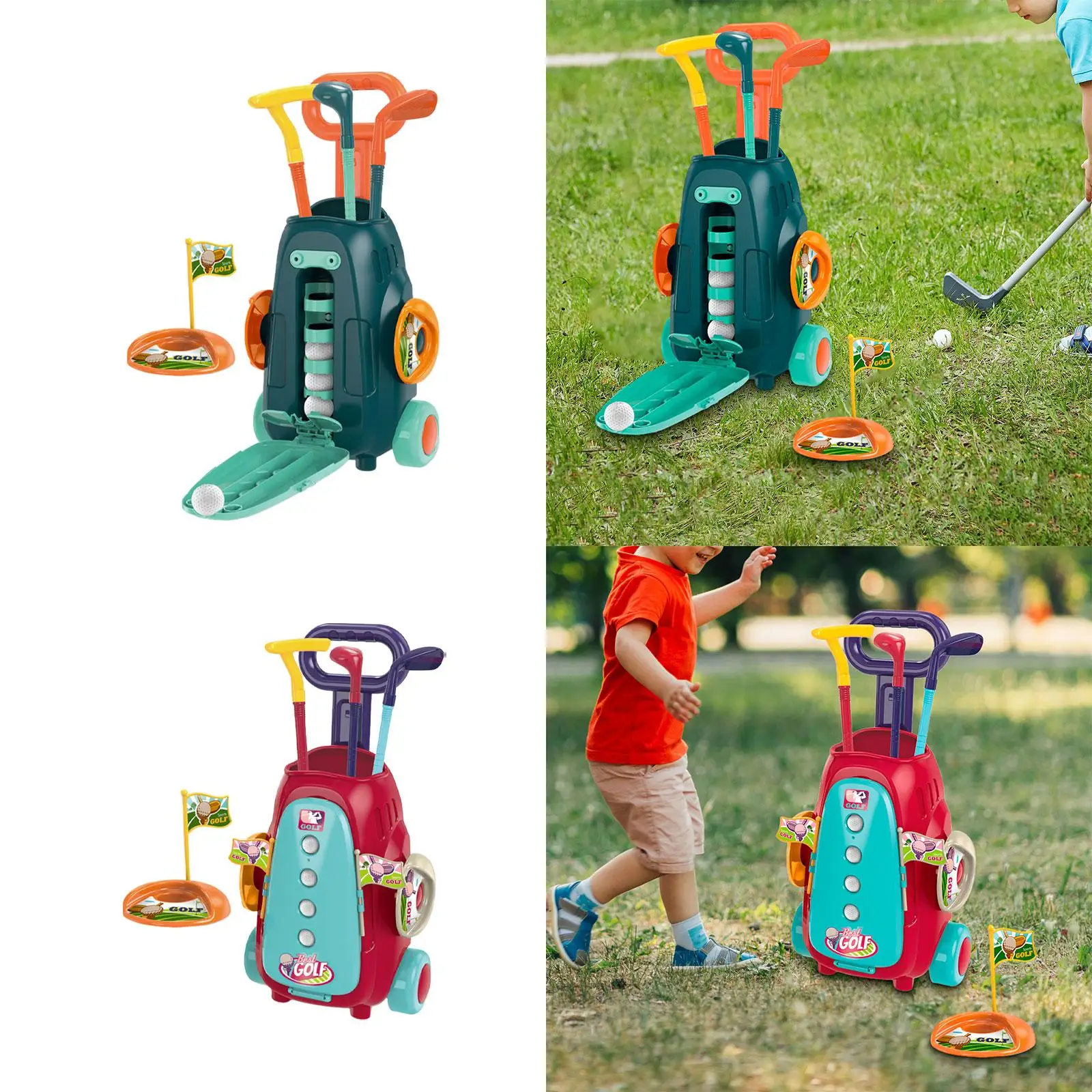 Kids Golf Set Indoor & Outdoor Sport Toys Birthday Gifts Kids Golf Suitcase Game