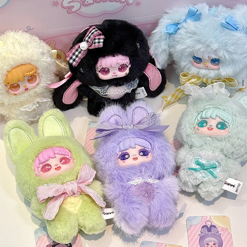 

Sanmi Rabbit Sweet Bud Rabbit Series, плюшевая слепая коробка, милая модная кукла, загадочная коробка, рюкзак, подвеска, игрушки-сюрприз, подарки для девочек