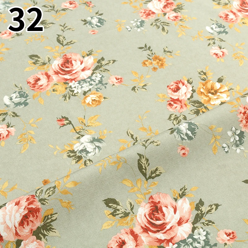 Floral Digital Printing Fabric Vintage Rose Stripe Printed Cloth Bedding Handmade Clothes Tablecloth Decoration DIY Fabric