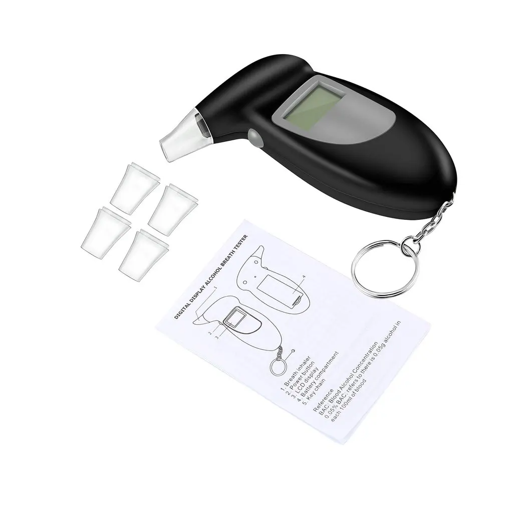 Digital Alcohol Breath Tester Analyzer Detector Professional Alcohol Tester Portable LCD Display High Accuracy