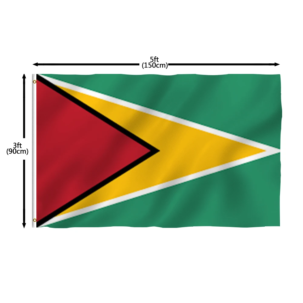 Flagnshow Free Size stretch fabric Guyana Flag car cover