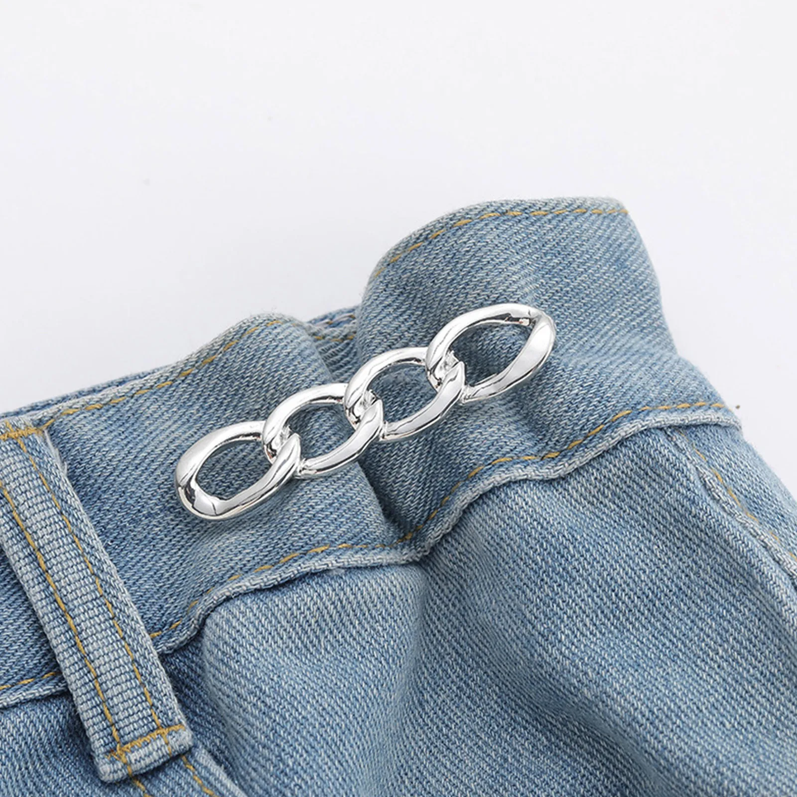 Denim Pin Waist Tightening Device Silver Metal Extender Trending Adjustable Jean Button Bestseller Waistband Chain Accessory