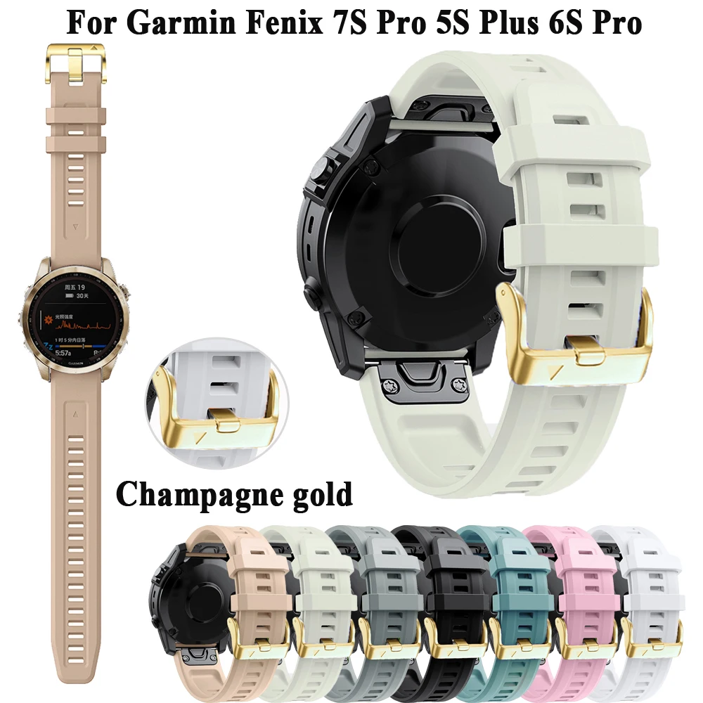 Vervangende Polsbandjes Riem Voor Garmin Fenix 5S Plus 7S 6S Pro Band Quickfit Siliconen 20Mm Smart Watch Armband Voor Instinct 2S