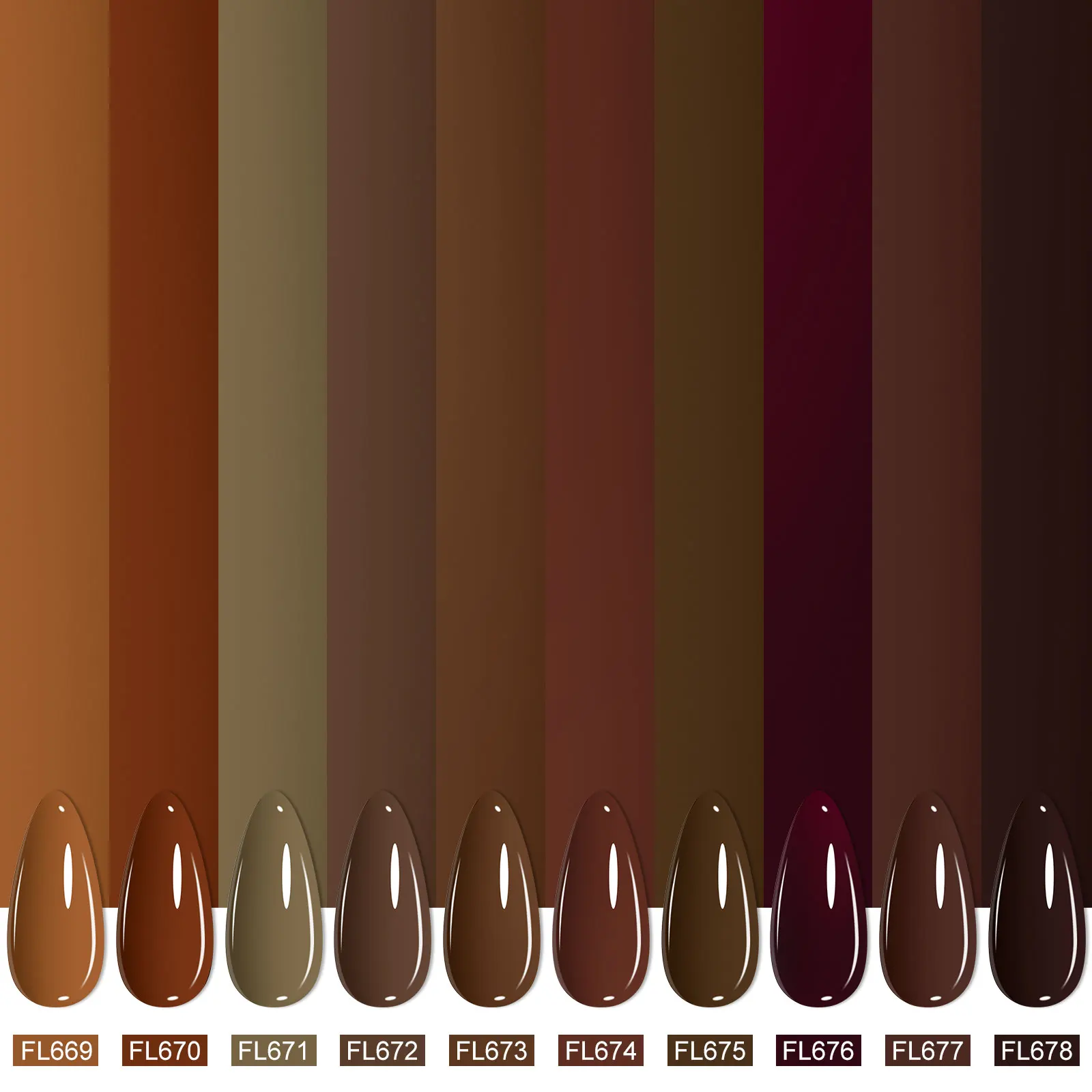 ชุดยาทาเล็บเจล 12 ชิ้น พร้อมเบสโค้ทและท็อปโค้ท สีน้ำตาลแดง สำหรับฤดูหนาว แบบกึ่งถาวร ลอกออกได้ด้วยน้ำยาล้างเล็บเจล ยูวี เจลวานิช ชุดทำเล็บ อุปกรณ์ทำเล็บ