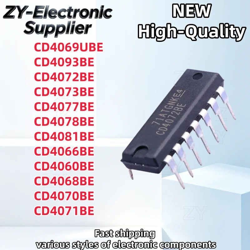【10PCS】100% New CD4093BE CD4072BE CD4073BE CD4077BE CD4078BE CD4081BE CD4066BE CD4060BE CD4068BE CD4069UBE CD4070BE CD4071BE DIP
