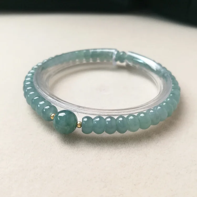 

Myanmar Grade A Jadeite Blue Water Jade Bracelet Men Women Healing Gemstone Fine Jewelry Genuine Burma Jade Abacus Bead Bracelet