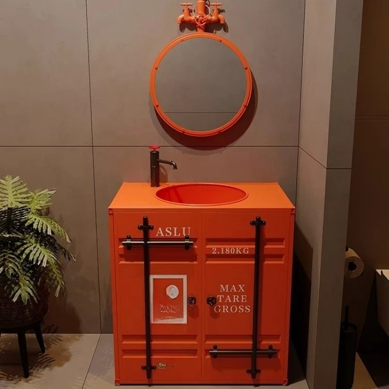

Container wash basin Bar Industrial wind wash basin Hotel toilet Bathroom cabinet Retro face
