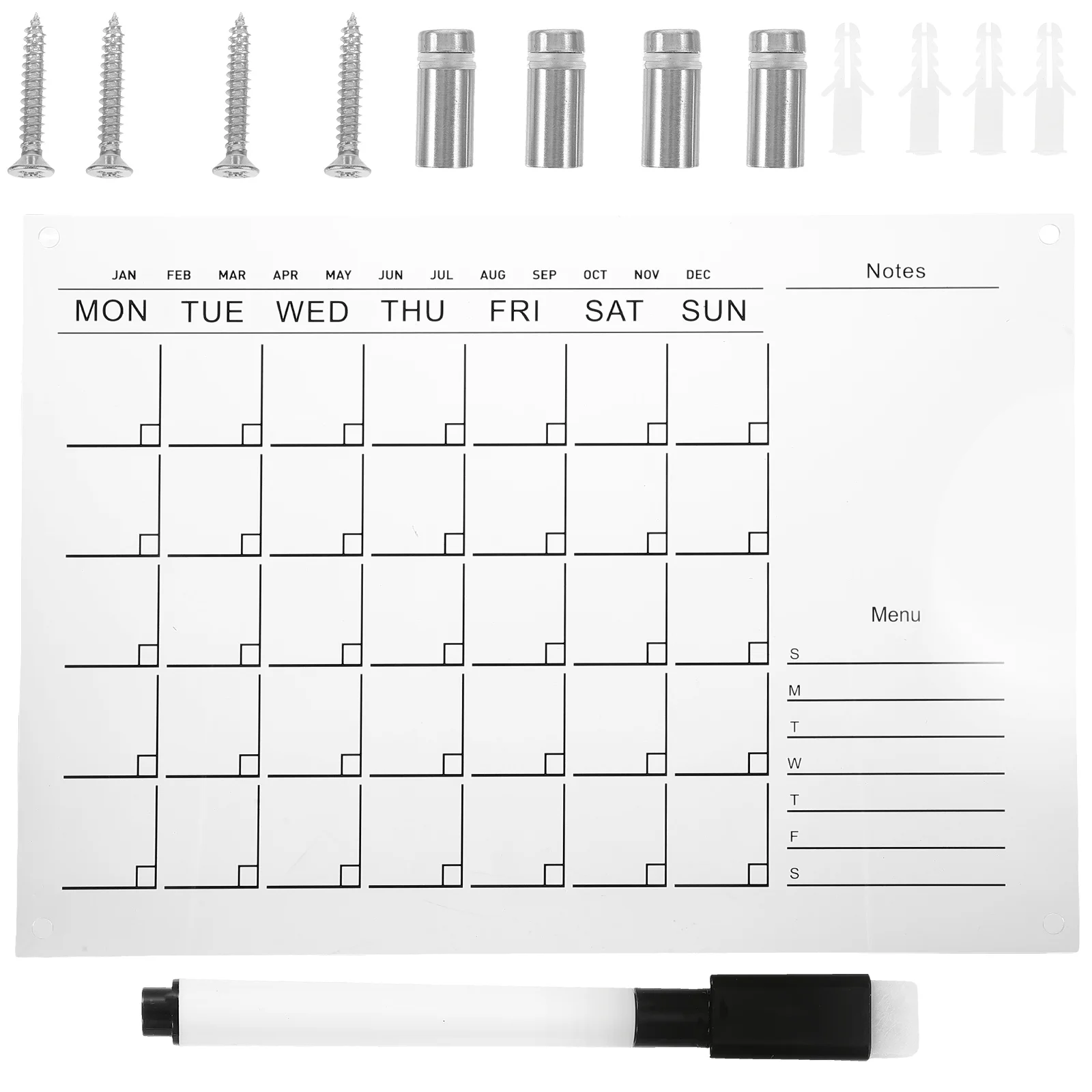 

White Board Calendar Dry Erase for Wall Weekly Planner Acrylic Fridge Clear Desk Calendars