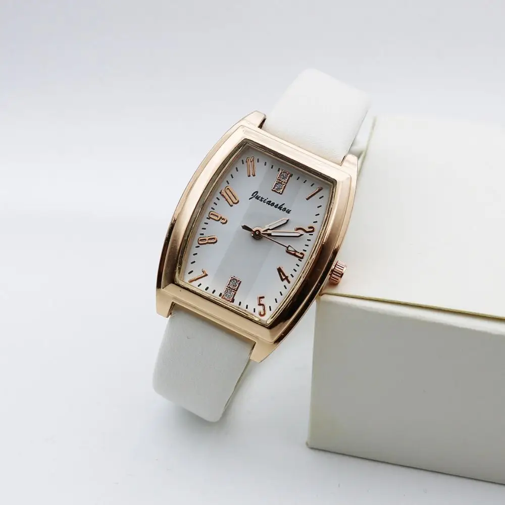 Elegant Retro Women's Watch Square with Diamonds Quartz Watch Leather Digital Wrist Watches for Women Ladies Gifts