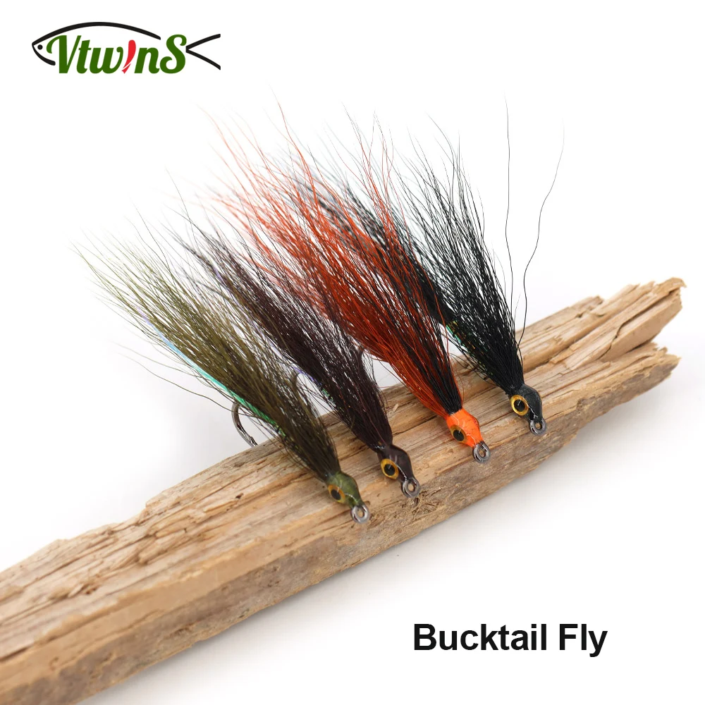 Moscas streamer Bucktail 3D epoxi ojo Vtwins para trucha y lucio - imagen 2