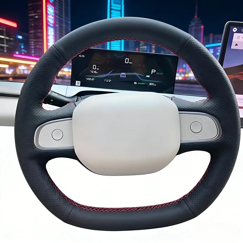 Für Geely Panda Mini 25 Modelle Handgenähter Auto-Lenkradbezug Atmungsaktiv; Verschleißfest; Rutschfest Vollständige Abdeckung Modifikation Desi