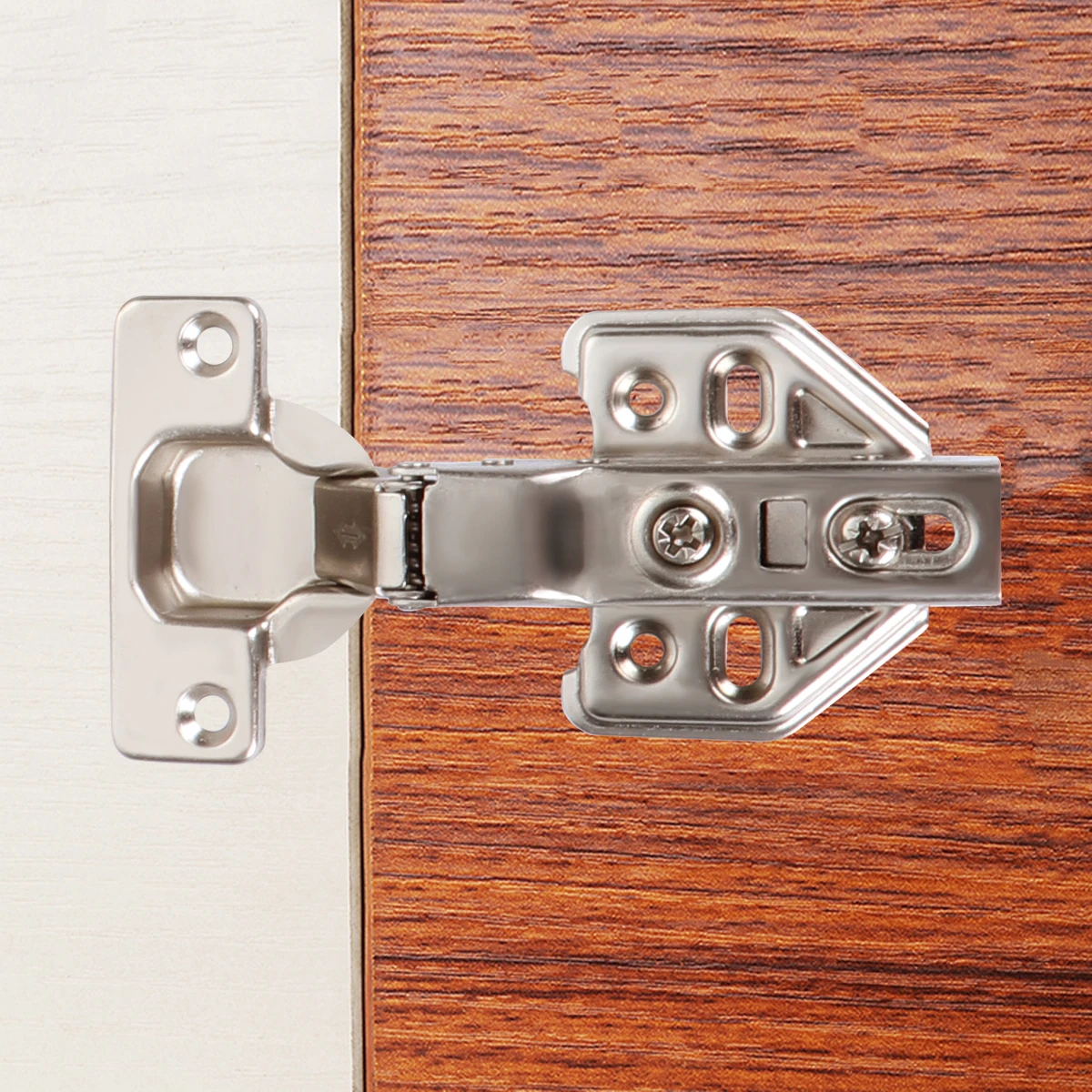 

5Pcs 1.2mm Thickness Steel Hydraulic Furniture Hinges Silent Concealed Half Overlay for Kitchen Cabinet Door Durable