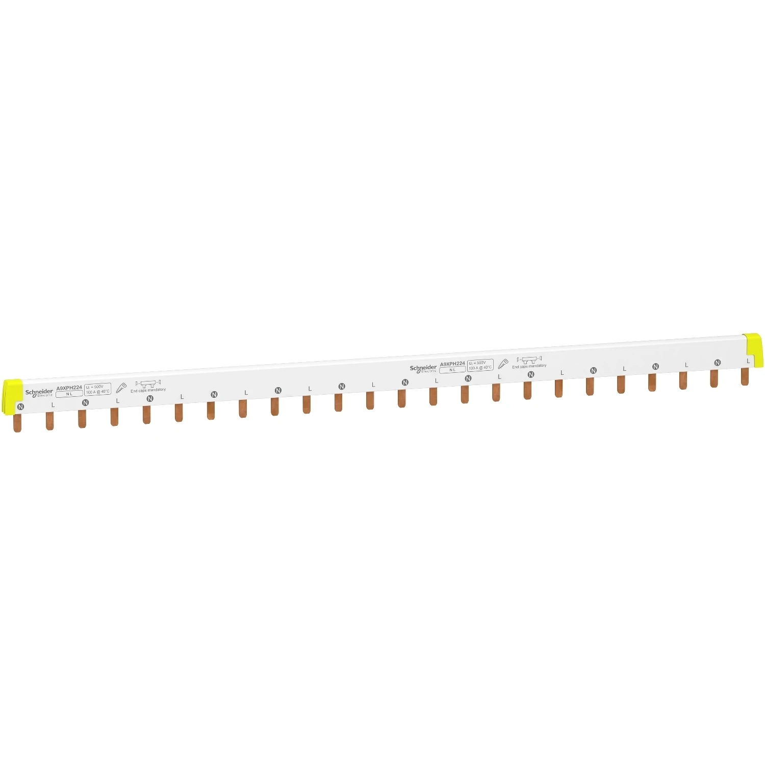 New A9HLP224 or A9XPH224 Schneider Electric Acti 9 Comb Busbar wiring and installation accessories, 24x18mm, suitable for 2P MCB
