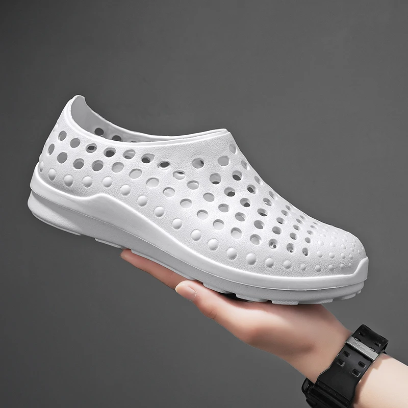 

Men Quick Dry Water Slides Breathable Hollow Out Non-slip Beach Pool Sandals Anti-slip Summer Flip Flops Outdoor Shower Slippers