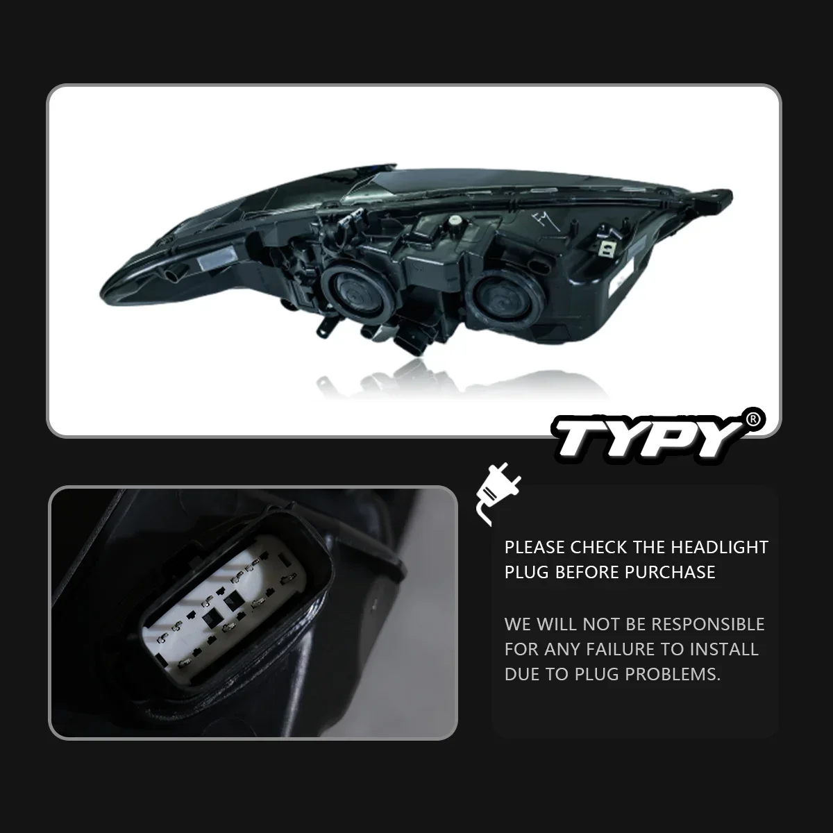 

TYPY Car For Ford Mondeo Headlight 2013-2016 Upgrade Modified to New DRL Dynamic Turn Signal LED Headlight Auto Accessories
