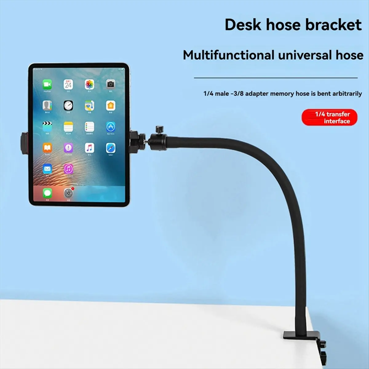 50CM Flexible Gooseneck Monopod Selfie Stick for Cameras, Tripods & Mobile Phones Metal Tube Extension Pole Holder